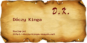 Dóczy Kinga névjegykártya